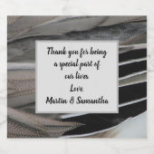 Weddenschap Zwarte Grijze Veer Moderne Bedankt Bier Etiket (Enkel label)