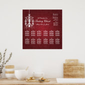 Weddenschapenkaart Chandelier Red Poster (Keuken)