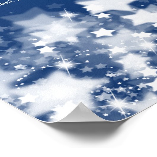 Weddenschapenkaart Dazzling Stars Blue Poster (Hoek)