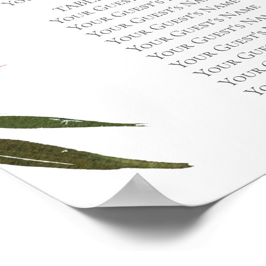 Weddenschapenkaart Elegant White Rose Poster (Hoek)