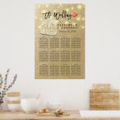 Weddenschapenkaart Mason Jar String Lights Gold Poster (Keuken)