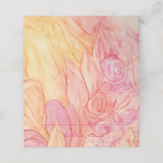 Weddenschapenkaart Verse bloemen Plaatskaartje (Buitenkant ongevouwen)