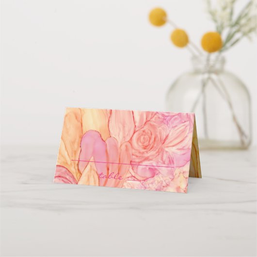 Weddenschapenkaart Verse bloemen Plaatskaartje (Voorkant)