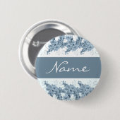 Weddenschapnamen - aanpasbare blauwe orchideeën ronde button 5,7 cm (Voorkant /achterkant)
