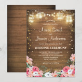 Weddenschappelijke viering Uitnodiging Floral Rust (Voorkant / Achterkant)