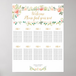 Weddenschappen 10 tafels | Blush rozen Poster