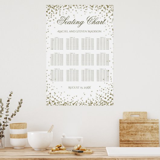Weddenschappen 12 Tafel Gold Confetti Poster (Keuken)