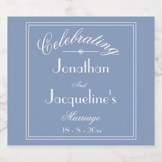 Weddenschappen Aangepast  Chic Dusty Blue Bier Etiket (Enkel label)