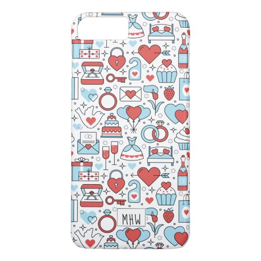 Weddenschappen aangepaste monogram telefoongevalle Case-Mate iPhone case (Achterkant)