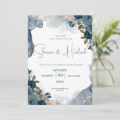 Weddenschappen Alcohol Ink Floral Achtergrond Kaart (Staand voorkant)