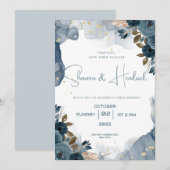 Weddenschappen Alcohol Ink Floral Achtergrond Kaart (Voorkant / Achterkant)