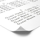 Weddenschappen - Alfabetische zitplaats Poster (Hoek)