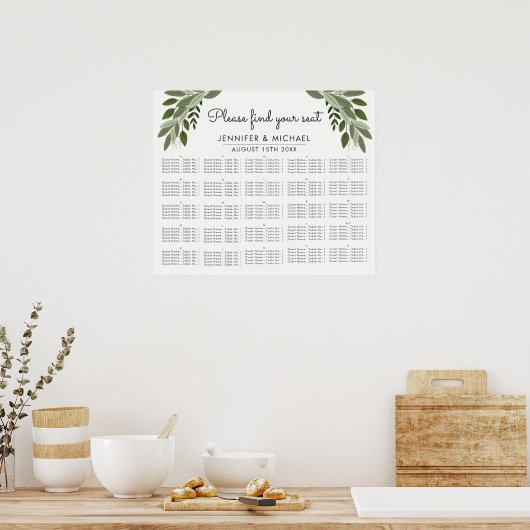 Weddenschappen - Alfabetische zitplaats Poster (Keuken)