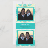 Weddenschappen Bedankt Blauwgroen Kaart foto-sjabl (Achterkant)