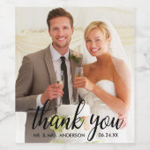 Weddenschappen Bedankt Bride en Groom Foto B Wijn Etiket (Enkel label)