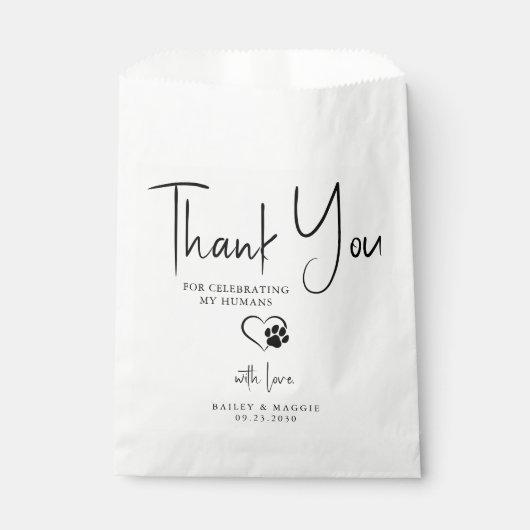 Weddenschappen Bedankt dat je Doggie Bag Dog Treat Bedankzakje (Voorkant)