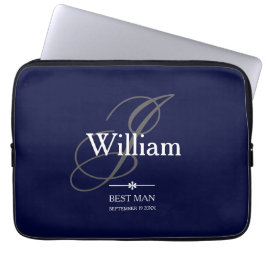 Weddenschappen Beste man Gift Monogram Modern Cool Laptop Sleeve