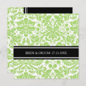 Weddenschappen Black Limoen Damask Pattern Kaart (Voorkant / Achterkant)