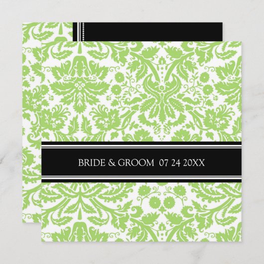 Weddenschappen Black Limoen Damask Pattern Kaart (Voorkant / Achterkant)