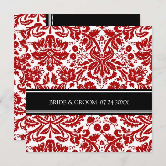 Weddenschappen Black Red Damask Pattern Kaart (Voorkant / Achterkant)