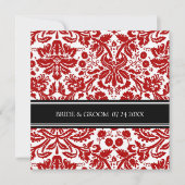 Weddenschappen Black Red Damask Pattern Kaart (Voorkant)