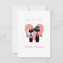 Weddenschappen Black White Coral Cute Save The Date