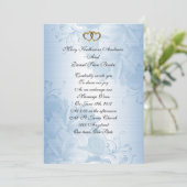 Weddenschappen Blauwe satijn elegant Kaart (Staand voorkant)