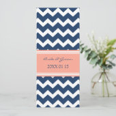 Weddenschappen Blue Coral Chevron Kaart (Staand voorkant)