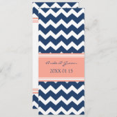 Weddenschappen Blue Coral Chevron Kaart (Voorkant / Achterkant)