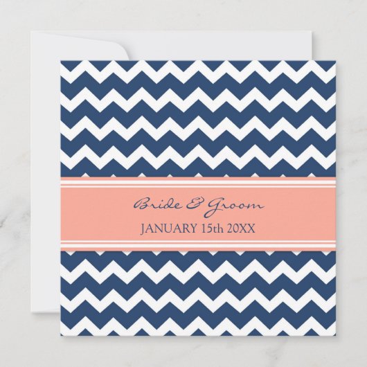 Weddenschappen Blue Coral Chevron Kaart (Voorkant)