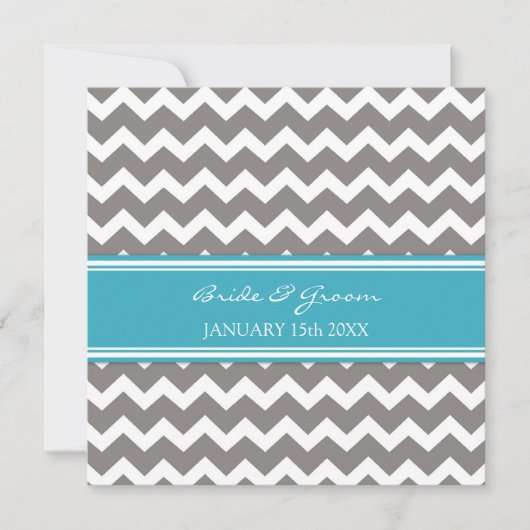 Weddenschappen Blue Gray Chevron Kaart (Voorkant)