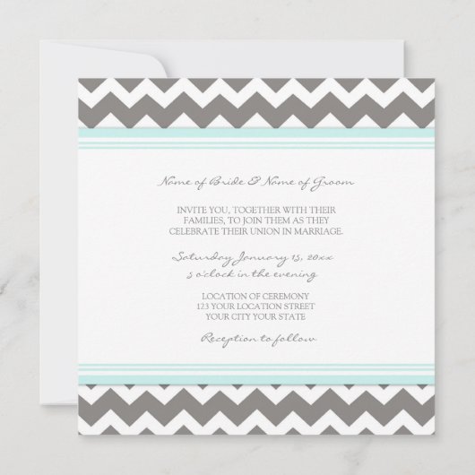 Weddenschappen Blue Gray Chevron Kaart (Achterkant)