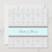 Weddenschappen Blue Grey White Damask Kaart (Voorkant)