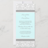 Weddenschappen Blue Grey White Damask Kaart (Achterkant)