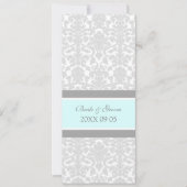 Weddenschappen Blue Grey White Damask Kaart (Voorkant)