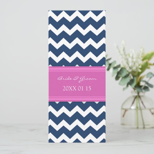 Weddenschappen Blue Hot Pink Chevron Kaart (Staand voorkant)