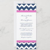 Weddenschappen Blue Hot Pink Chevron Kaart (Achterkant)