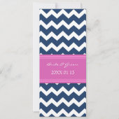 Weddenschappen Blue Hot Pink Chevron Kaart (Voorkant)
