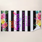 Weddenschappen, bruid, bruin, vrouw, man, weddensc strandlaken (Voorkant)