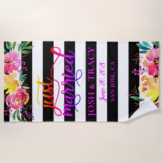 Weddenschappen, bruid, bruin, vrouw, man, weddensc strandlaken (Voorkant)