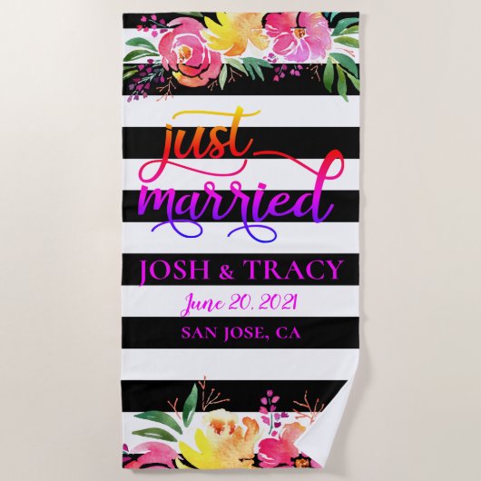 Weddenschappen, bruid, bruin, vrouw, man, weddensc strandlaken (Voorkant)