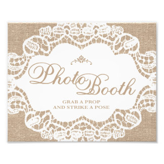 Weddenschappen - Burlap & Lace - Foto Booth - Afdruk