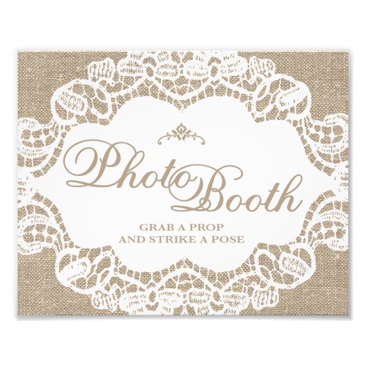 Weddenschappen - Burlap & Lace - Foto Booth - Afdruk (Voorkant)