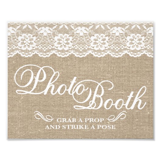 Weddenschappen - Burlap & Lace - Foto Booth - Afdruk (Voorkant)