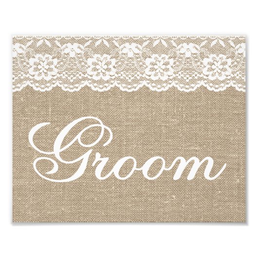 Weddenschappen - Burlap & Lace - Groom - Foto Afdruk (Voorkant)