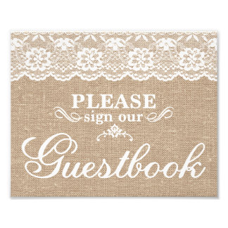 Weddenschappen - Burlap & Lace - Guestbook - Foto Afdruk
