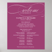 Weddenschappen-ceremoniemedewerkkaart Roze chassis Poster (Voorkant)