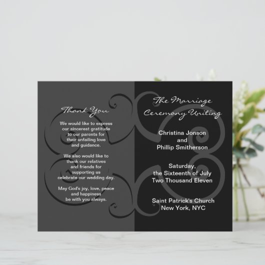 Weddenschappen-ceremonieprogramma Black Butterfly (Staand voorkant)