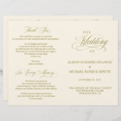 Weddenschappen Ceremony Program Classic Elegance G (Voorkant / Achterkant)