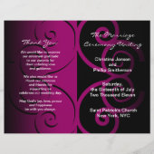 Weddenschappen Ceremony Program Pink Butterfly Cur (Voorkant)